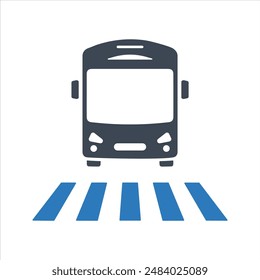 Pedestrian crossing icon. Zebra crossing icon