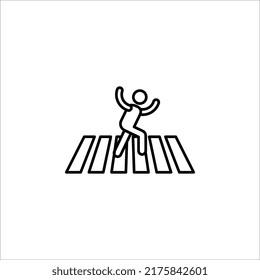 Pedestrian crossing icon. Zebra crossing. Vector icon isolated on white background.