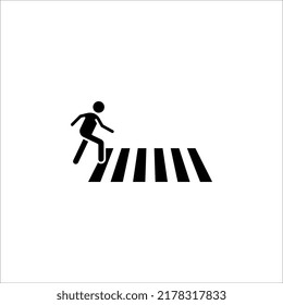 Icono de paso peatonal. Cruce de cebra. Icono del vector aislado en fondo blanco.