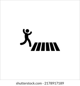 Icono de paso peatonal. Cruce de cebra. Icono del vector aislado en fondo blanco.
