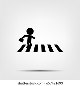 Pedestrian crossing icon,vector illustration