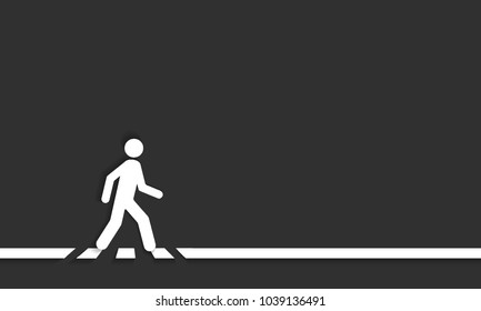 Pedestrian Crossing Line, Crosswalk, Vector