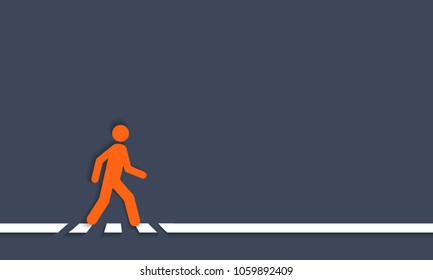 Pedestrian crossing line crosswalk, vector