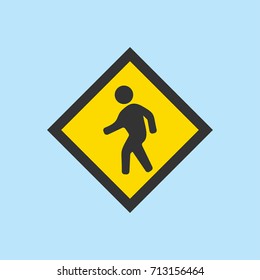 Pedestrian crossing road sign