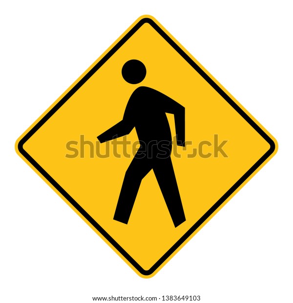 Pedestrian Crossing Road Sign Clipart Stock Vector (Royalty Free ...