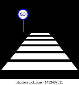 Pedestrian crossing, road sign for pedestrian, vector image