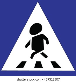 Pedestrian crossing road sign. Vector Illustration.