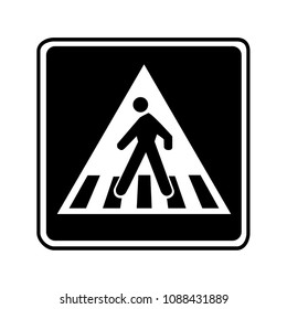 Pedestrian Crossing Sign. Black transparent