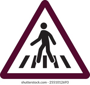 Pedestrian crossing sign cautionary vector image road crossing sign vector