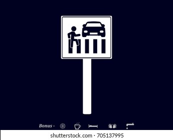 pedestrian crossing sign, icon, vector illustration eps10