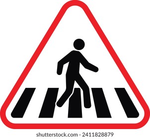 pedestrian crossing sign vector eps 10