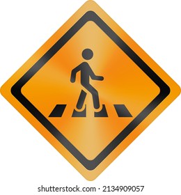 Pedestrian Crossing Sign Vector Illustration Stock Vector (Royalty Free ...