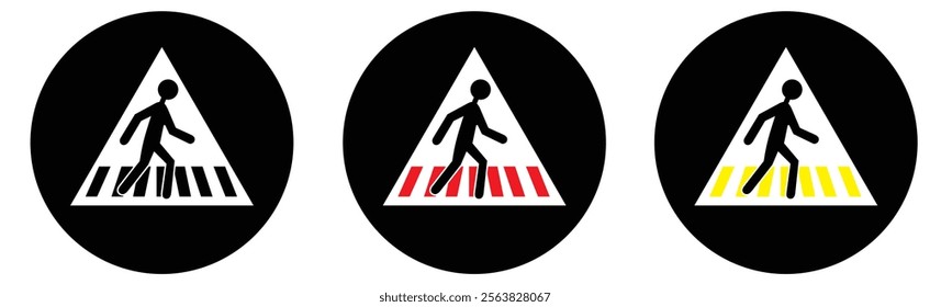 Pedestrian crossing sign. Vector illustration.
