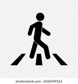 Icono de Vector de paso peatonal. Icono de paso de cebra