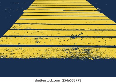 Ilustración vectorial de paso de peatones, Yellow Crosswalk - Clipart gráfico - dibujo de paso de cebra - acera, pasarela, Footpath graphics, patrón de rayas