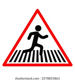  pedestrian crossing vector signs. Crosswalk or zebra. Pedestrians traffic road sign. No walking. Area for crossing road. Man walk symbol. Human safety sidewalk pictogram. eps10 55