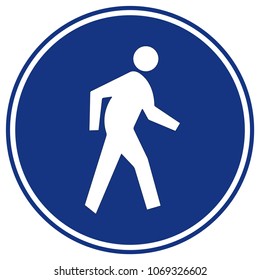 Pedestrian Crossing Warning Road Sign,Vector Illustration, Isolate On White Background Label. EPS10