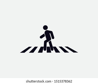 Pedestrian crosswalk icon template. vector illustration