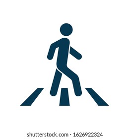 Pedestrian crosswalk icon vector isolated on white background