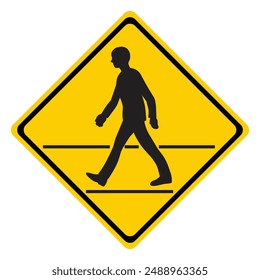 Pedestrian Crosswalk Sign Clipart , Png Download - Person Walking Road Sign Meaning.