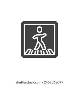 Pedestrian crosswalk vector icon. filled flat sign for mobile concept and web design. Crosswalk with zebra stripes glyph icon. Symbol, logo illustration. Vector graphics