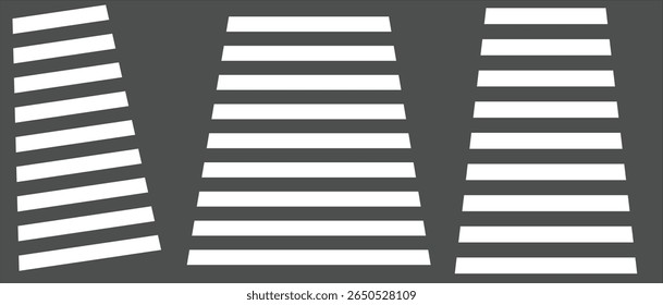 Pedestrian crosswalk zebra with no people, aerial, top view.Vertical shot of zebra crossing on a sunny day outdoors.road with zebra crossing	