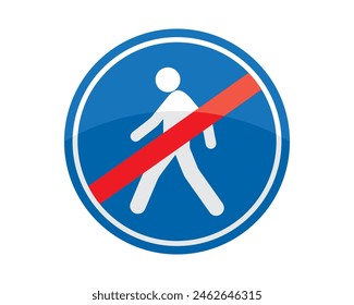 Pedestrian do not crossing traffic road sign vector illustration. Urban, safety, people, zebra, cross, sidewalk, warning, crossroad, transport. Can use for infographic, banner, poster, web design.