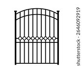 Pedestrian gate black and white vector icon and symbol design