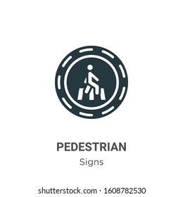 Pedestrian glyph icon vector on white background. Flat vector pedestrian icon symbol sign from modern signs collection for mobile concept and web apps design.