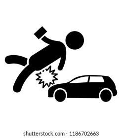 A pedestrian got hitted by a car on road 