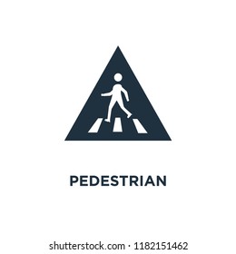 Pedestrian icon. Black filled vector illustration. Pedestrian symbol on white background. Can be used in web and mobile.