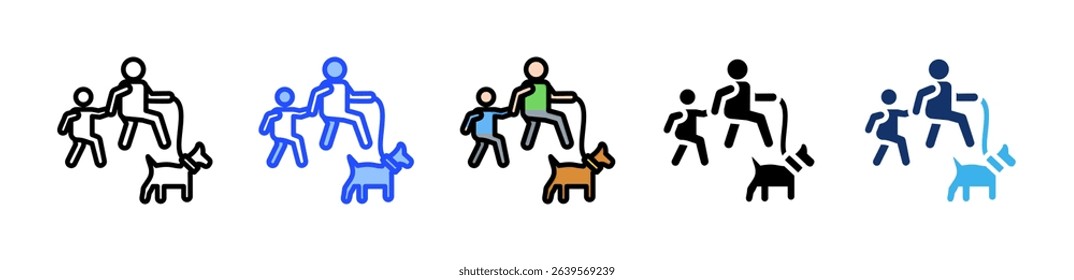 Pedestrian Icon Collection With Multiple Styles