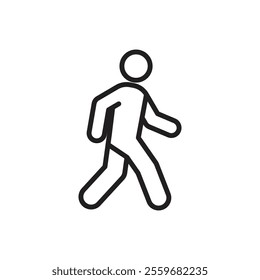 Pedestrian icon Flat art in black and white isolated