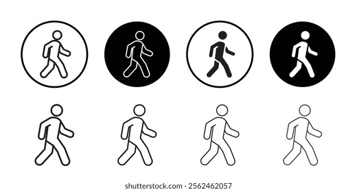 Pedestrian icon Flat art in black and white isolated