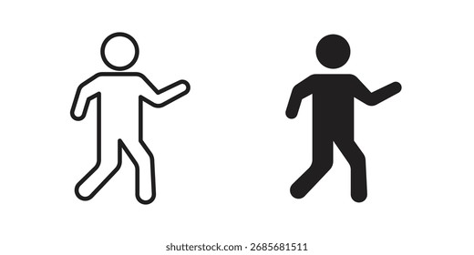 Pedestrian icon flat black and white logo
