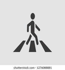 Pedestrian icon isolated of flat style. Vector illustration.