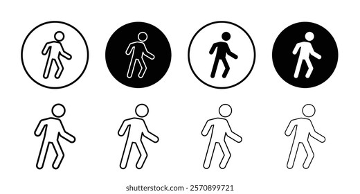 Pedestrian icon linear logo isolated