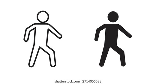 Diseños de Vector de silueta de ícono peatonal. Trazos editables