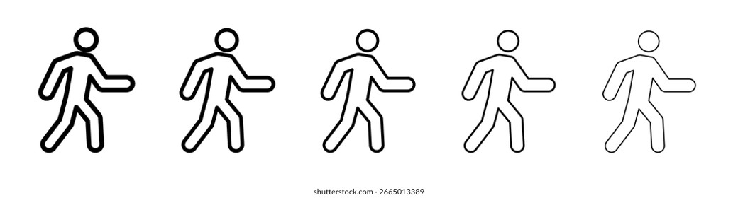 Icono peatonal Concepto de símbolo para el Diseño web. Icono de Vector de línea simple. Ilustración de logotipo.
