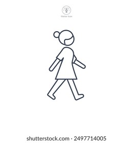 Pedestrian icon symbol vector illustration isolated on white background