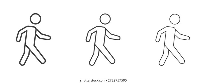 Pedestrian icon vector Graphics. Black thin lines icons
