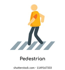 Pedestrian icon vector isolated on white background for your web and mobile app design, Pedestrian logo concept person