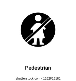 Pedestrian icon vector isolated on white background, logo concept of Pedestrian sign on transparent background, filled black symbol