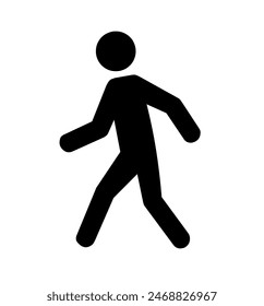pedestrian icon vector on white background.walking person icon