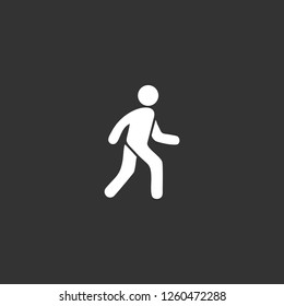 pedestrian icon vector. pedestrian sign on black background. pedestrian icon for web and app