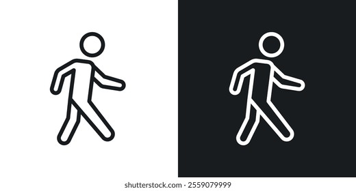 Pedestrian icons. vector set in black colors
