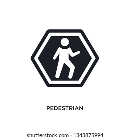 pedestrian isolated icon. simple element illustration from signs concept icons. pedestrian editable logo sign symbol design on white background. can be use for web and mobile