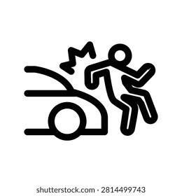 pedestrian knockdown outline icon vector design good for web or mobile app