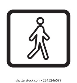 Pedestrian line icon, walk icon illustration with simple line design isolated on white background.
