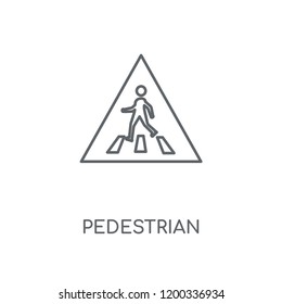 Pedestrian linear icon. Pedestrian concept stroke symbol design. Thin graphic elements vector illustration, outline pattern on a white background, eps 10.